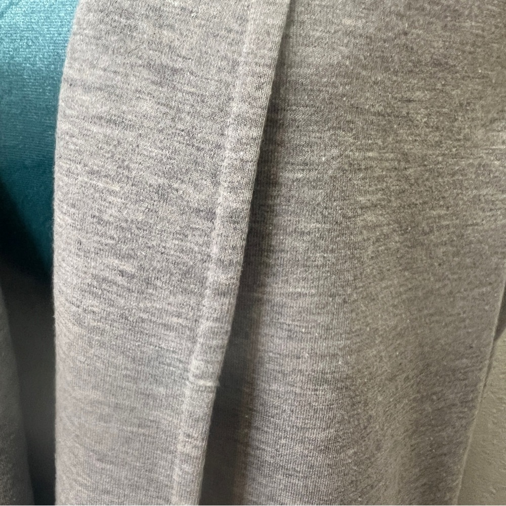Signature Weekend Gray Duster Women size XL W/ Pockets Long Open Front Cardigan - Picture 2 of 5